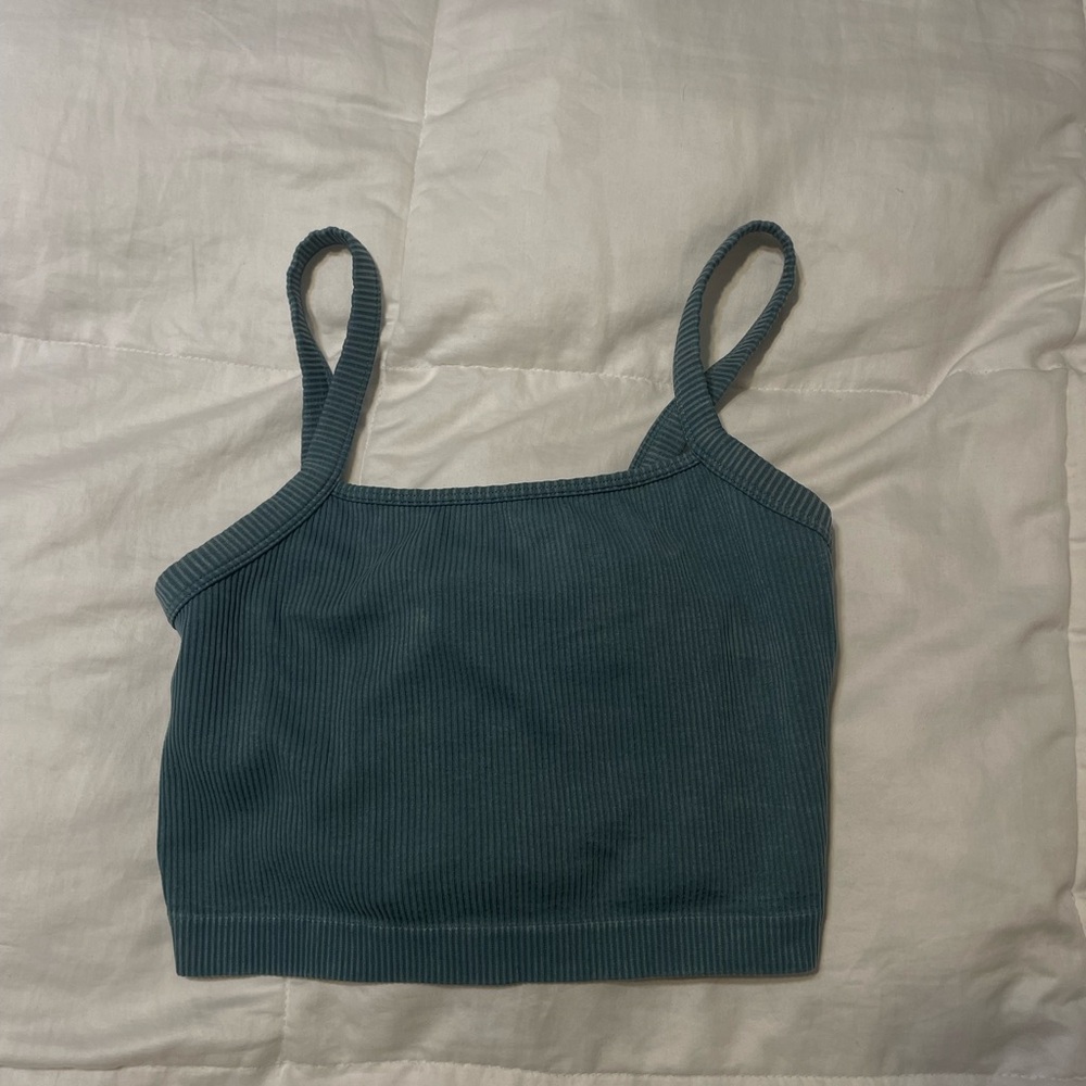Colsie Teal Ribbed Top